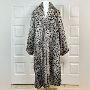 Genuine Rabbit Dyed Leopard Print Fur Coat